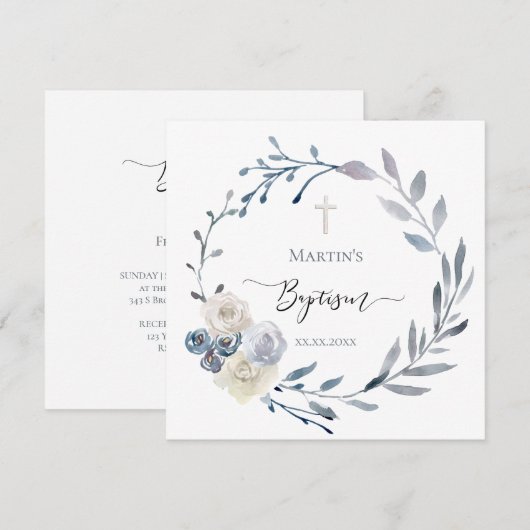 waterverf Baptisme Kaart (Voorkant / Achterkant)