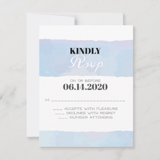 WATERVERF Bar Bat Mitzvah Reply Card RSVP Kaartje (Voorkant)