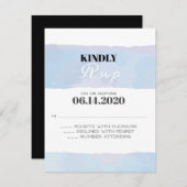 WATERVERF Bar Bat Mitzvah Reply Card RSVP Kaartje (Voorkant / Achterkant)