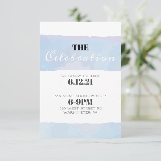 WATERVERF Bar Bat Mitzvah Reply Reception Kaart (Staand voorkant)