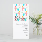 Waterverf Bar Drank Cocktail Wijn Bruiloft  Menu (Staand voorkant)