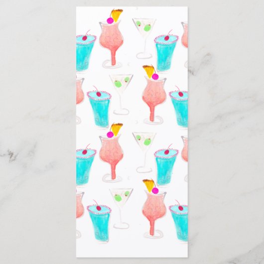 Waterverf Bar Drink Cocktail Wine Wedding Menu (Achterkant)