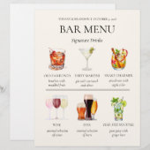 Waterverf Bar Menu Briefhoofd (Voorkant / Achterkant)