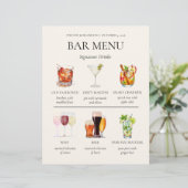 Waterverf Bar Menu Briefhoofd (Staand voorkant)