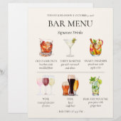 Waterverf Bar Menu Briefhoofd (Voorkant / Achterkant)