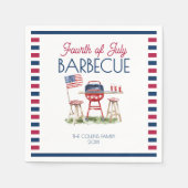Waterverf Barbecue Vlag 4 juli Zomerfeest Servet (Voorkant)