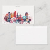 Waterverf Barcelona Skyline Visitekaartje (Voorkant / Achterkant)