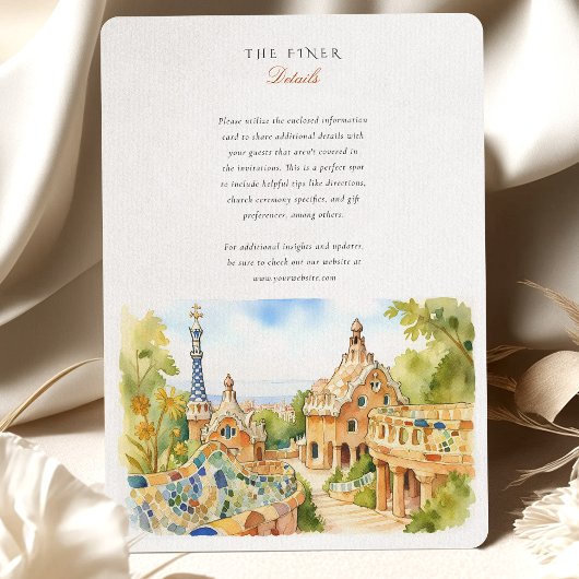 Waterverf Barcelona Spanje Huwelijk Kaart