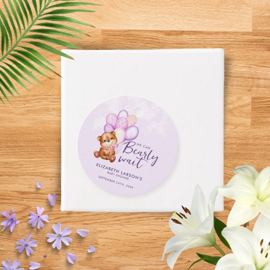 Waterverf Barly Wait Baby shower Bedankjes Labels