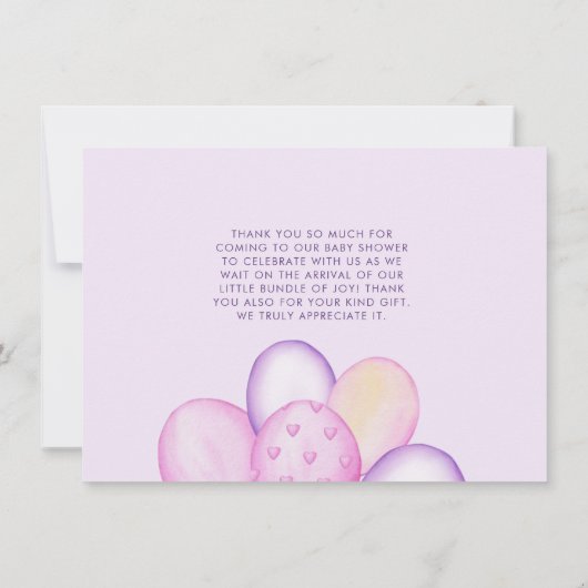 Waterverf Barly Wait Baby shower Bedankkaart (Achterkant)