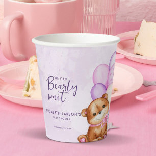 Waterverf Barly Wait Baby shower Papieren Bekers