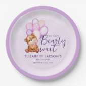 Waterverf Barly Wait Baby shower Papieren Bordje (Voorkant)