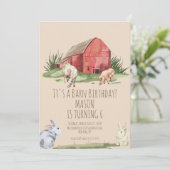 Waterverf Barn Animals Boerderij Birthday Kaart (Staand voorkant)