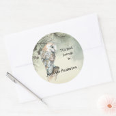 Waterverf Barn Owl Bird art Custom Bookplate Ronde Sticker (Envelop)