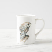 Waterverf Barn Owl Bird Natuur Art Porselein Kop (Rechts)