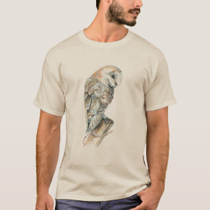 Waterverf Barn Owl Bird Natuur Art T-shirt