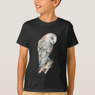 Waterverf Barn Owl Bird Natuur Art T-shirt