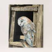 Waterverf Barn Owl Bird Natuur Jubileum Legpuzzel (Verticaal)