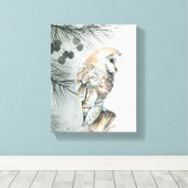 Waterverf Barn Owl Bird Natuur Wildlife Art Canvas Afdruk (Insitu (Houten vloer))