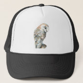 Waterverf Barn Owl Bird Natuur Wildlife Art Trucker Pet (Voorkant)