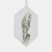Waterverf Barn Owl Bird Wildlife Natuur Art Glas Ornament (Voorkant Rechts)