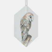 Waterverf Barn Owl Bird Wildlife Natuur Art Glas Ornament (Voorkant Rechts)