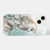 Waterverf Barn Owl Bird Wildlife Natuur Art iPhone Hoesje (Achterkant horizontaal)