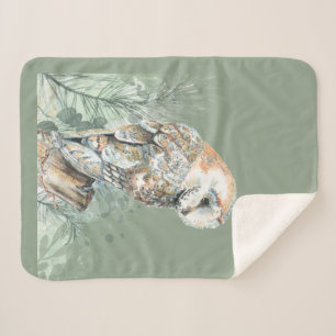 Waterverf Barn Owl Bird Wildlife Natuur Art Sherpa Deken