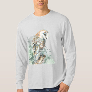 Waterverf Barn Owl Bird Wildlife Natuur Art T-S T-shirt