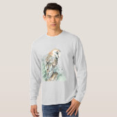 Waterverf Barn Owl Bird Wildlife Natuur Art T-S T-shirt (Voorkant volledig)