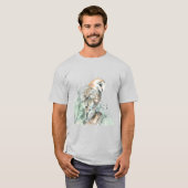Waterverf Barn Owl Bird Wildlife Natuur Art T-shirt (Voorkant volledig)