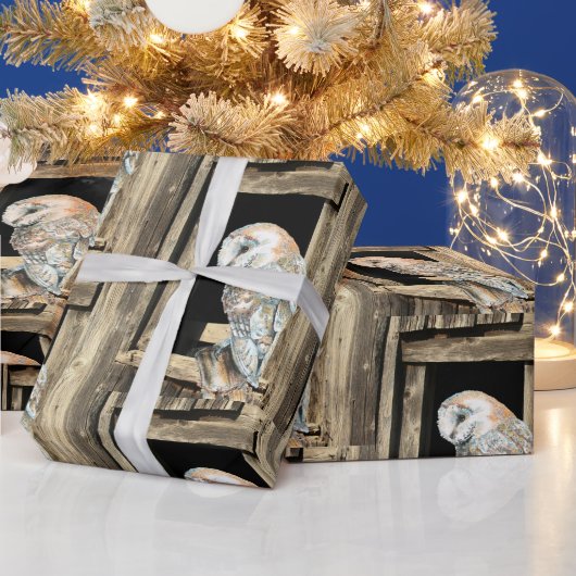 Waterverf Barn Owl in Window Bird Natuur Art Cadeaupapier (Feestdagen)