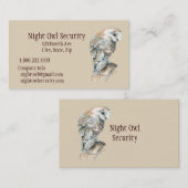 Waterverf Barn Owl Security Business Visitekaartje (Voorkant / Achterkant)