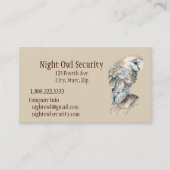 Waterverf Barn Owl Security Business Visitekaartje (Voorkant)