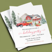 Waterverf Barn Truck Rustic Kerstparty Flyer