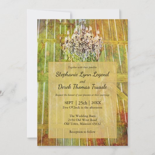 Waterverf Barn Wedding Kaart (Voorkant)