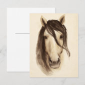 Waterverf Barndieren | Paarden Briefkaart (Voorkant / Achterkant)