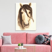 Waterverf Barndieren | Paarden Canvas Afdruk (Insitu (Woonkamer))