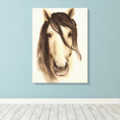 Waterverf Barndieren | Paarden Canvas Afdruk (Insitu (Houten vloer))