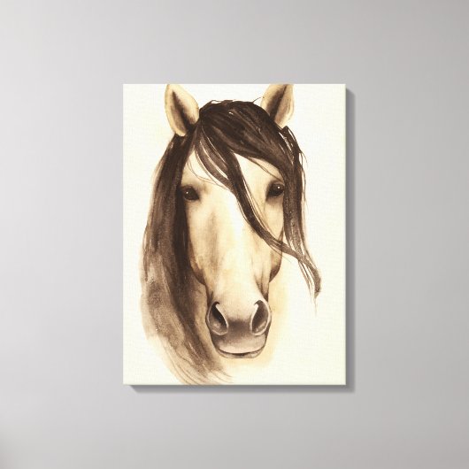 Waterverf Barndieren | Paarden Canvas Afdruk (Voorkant)
