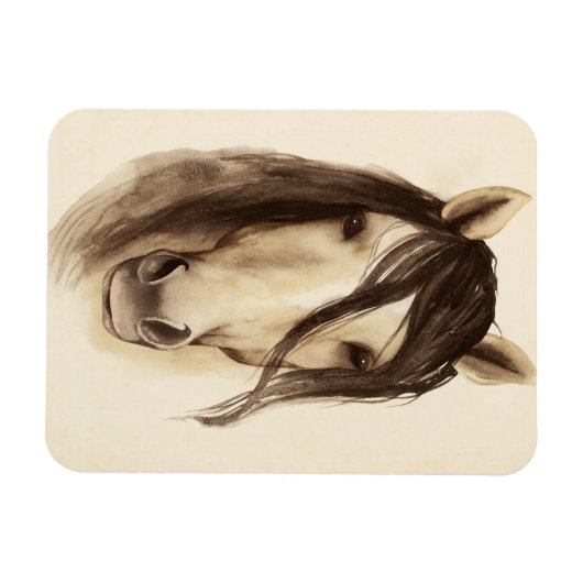 Waterverf Barndieren | Paarden Magneet (Horizontaal)