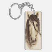 Waterverf Barndieren | Paarden Sleutelhanger (Voorkant Links)