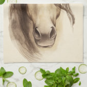 Waterverf Barndieren | Paarden Theedoek (Gevouwen)