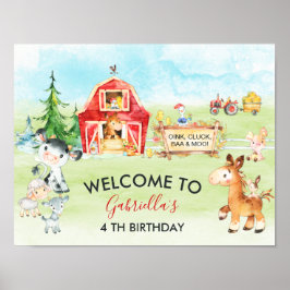 Waterverf Barnyard and Farm Animals Poster