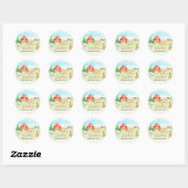 Waterverf Barnyard and Farm Animals Ronde Sticker (Vel)