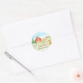 Waterverf Barnyard and Farm Animals Ronde Sticker (Envelop)