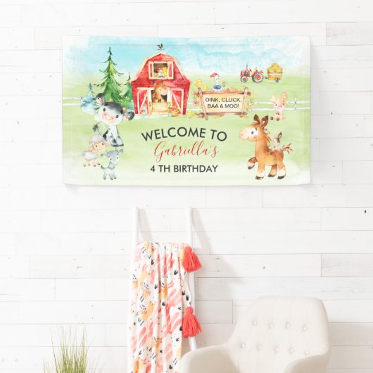 Waterverf Barnyard and Farm Animals Spandoek (Insitu)