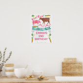 Waterverf Barnyard Boerderij Thmed Birthday Poster (Keuken)