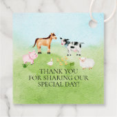 Waterverf Barnyard Dieren Baby shower Favor Bedankjes Labels (Achterkant)