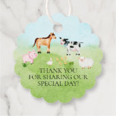 Waterverf Barnyard Dieren Baby shower Favor Bedankjes Labels (Achterkant)
